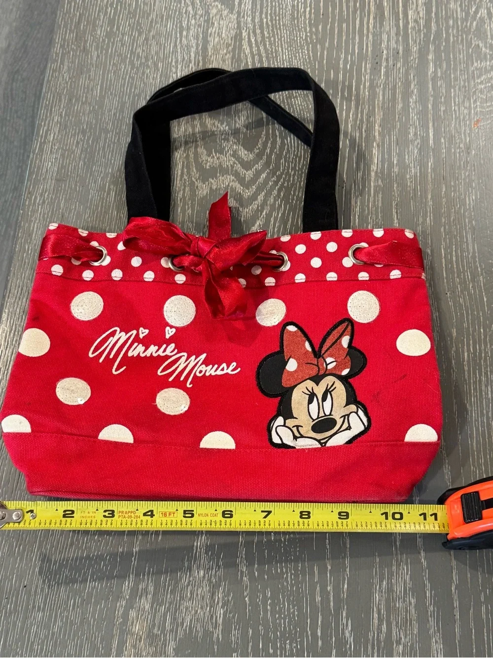 Disney Minnie Mouse Red White Polka Dot Tote Bag